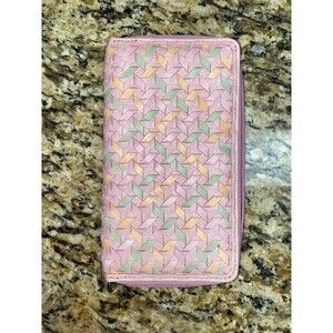 WOVEN Rolf’s Genuine LEATHER PINK WALLET Organizer 10 Card Holder Slots NEW TAGS